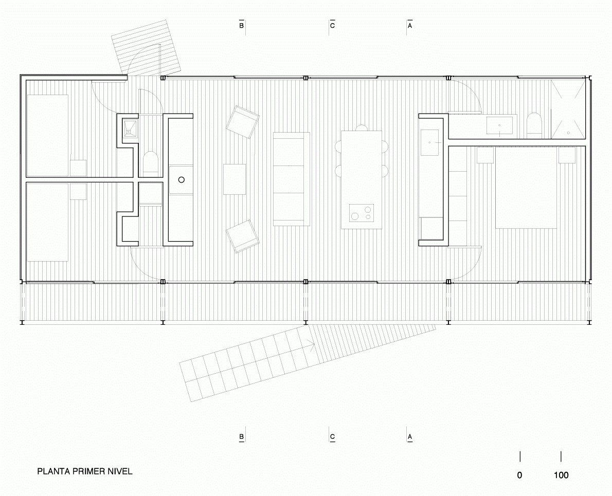 Felipe Assadi, Casa Remota, půdorys -