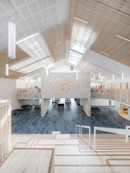 Rozšíření mezinárodní školy Ikast-Brande na komunitní a sportovní centrum od C.F. Møller Architects