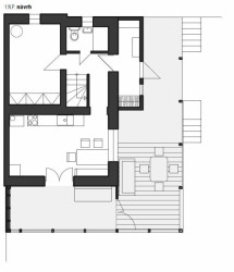 Dostavba rodinného domu Na Drahách, návrh půdorysu, 3+1 architekti