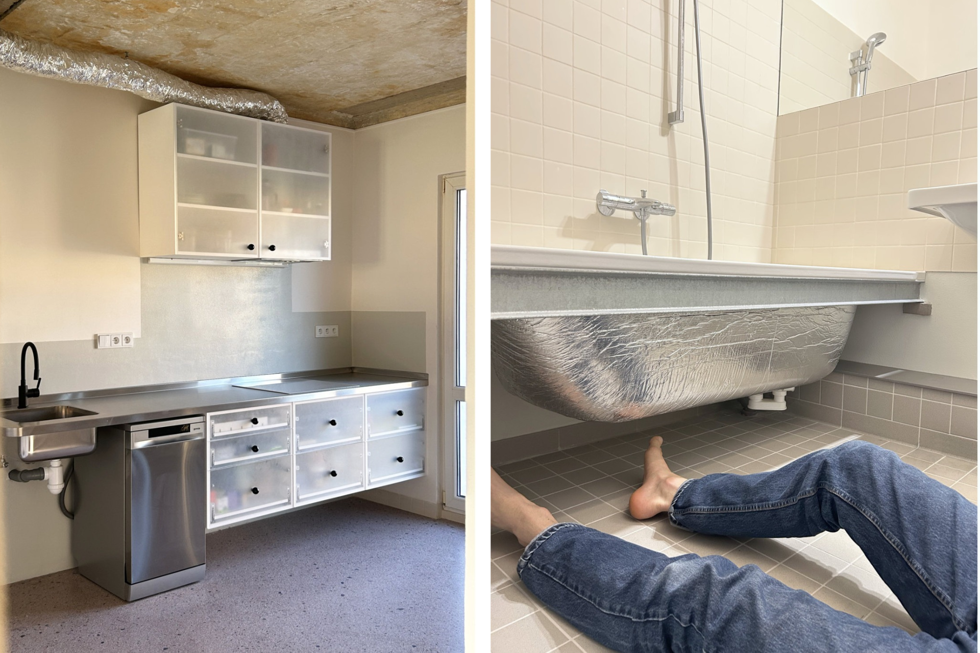 Byt v Kobylisích byl před rekonstrukcí v původním stavu. Architekty zaujal především funkční dispozicí. (Byt v Praze-Kobylisích; totalbrutal a Dušan Sabol)