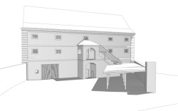 Ukázka 3D/BIM modelu objektu Zámeckého špýcharu v Měcholupech u Žatce