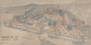 Jan Kotěra, dělnická kolonie v Lounech, 1909 (Archiv architektury a stavitelství, Národní technické muzeum, fond č. 21, Jan Kotěra, č. k. 20030807/02)