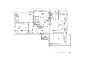 Půdorys (Rekonstrukce bytu v Holešovicích; B² Architecture)