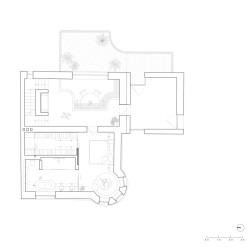 Půdorys 2. NP (Rekonstrukce prvorepublikové vily v Brně, Atel!er )