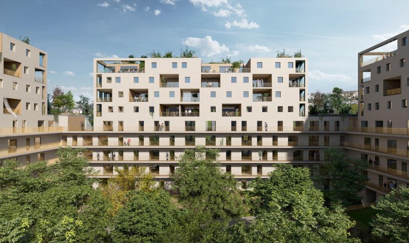 Residence Vysočany, vizualizace, Kuba Pilař architekti