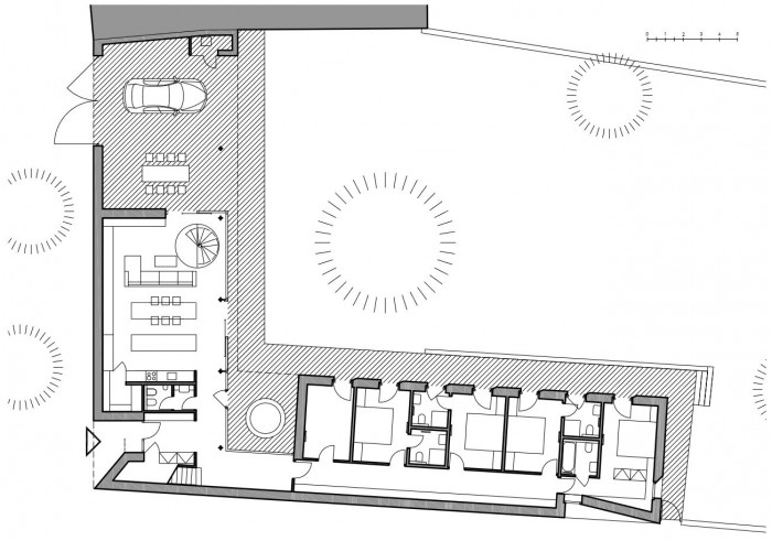 Rodinný dům v Blatnici pod Svatým Antonínkem, půdorys, Air ateliér, Ateliér 6