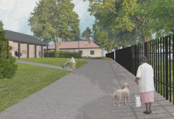 Vizualizace - Studie revitalizace a plán rozvoje hřbitova v České Kamenici, krajinné řešení Alice Boušková - 2023