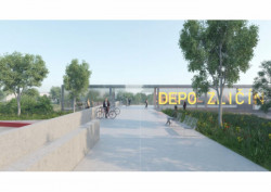 Vizualizace návrhu Ivan Kroupa architekti - hlavní vstupní průčelí stanice