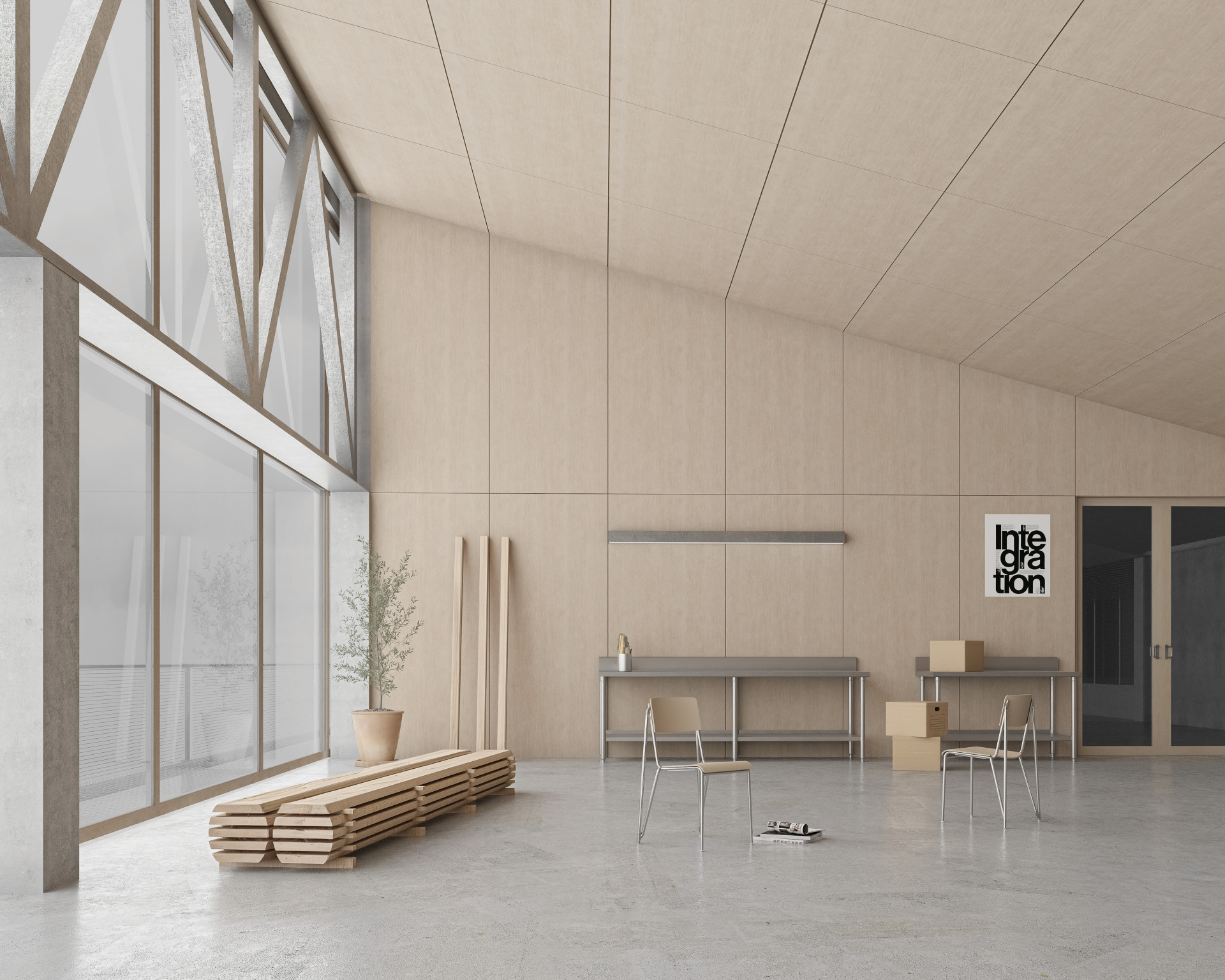 Pohled do domu s dílnami