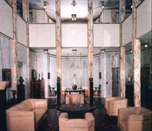 Palác Stoclet (1905-1911) v Bruselu od Josefa Hoffmanna - obývací pokoj