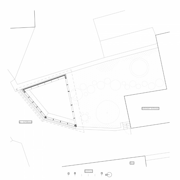 Altán městské knihovny ve Vamberku, Martin Kožnar, půdorys přízemí