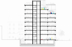 Anne-Sereine Tremblay a Jan Kudlička, Nová radnice pro Prahu 7, řez // 2. místo – foto