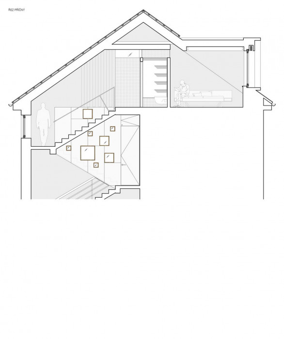 masparti, Podkrovní byt na třídě Míru, řez – foto