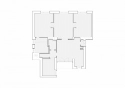 Interiér bytu HLB, Kuklica Smerek architekti / Peter Kuklica, Martin Smerek, Juraj Hubinský, půdorys původní stav