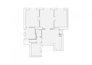 Interiér bytu HLB, Kuklica Smerek architekti / Peter Kuklica, Martin Smerek, Juraj Hubinský, půdorys původní stav