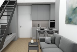 Prostor Interiors, interiér bytu Na Krejcárku - vizualizace,