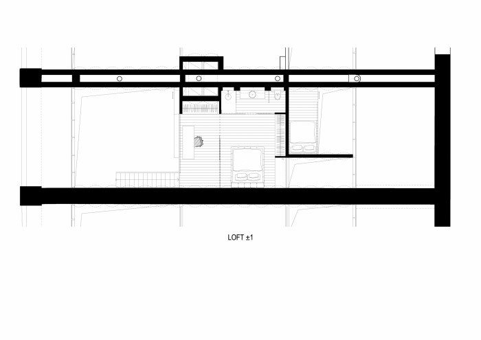 Loft with love, Vít Máslo a David Chisholm / CMC architects, půdorys vyšší části