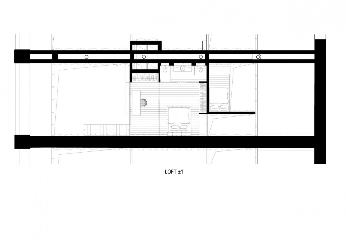 Loft with love, Vít Máslo a David Chisholm / CMC architects, půdorys vyšší části