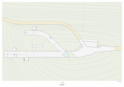 Saya Park, půdorys střechy uměleckého pavilonu, Alváro Siza, Carlos Castanheira