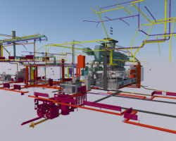 Libušín - prostorová koordinace TZB.