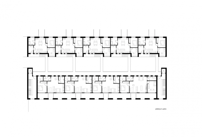 Jiří Valenta, Bytový dům / Hrádek nad Nisou, půdorys 3. NP - foto
