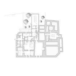 Půdorys 1. PP (atelier 67, hotel Slunce v Osečné)