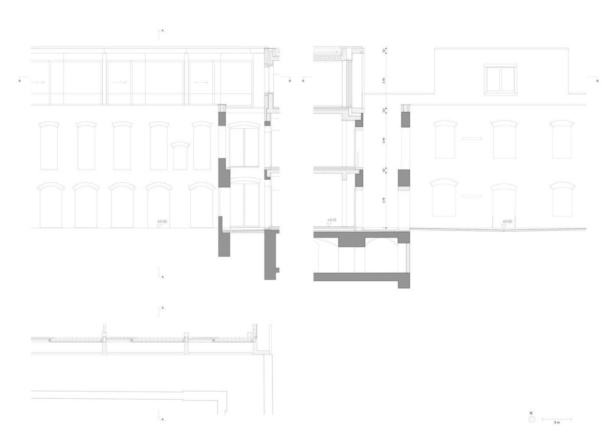 Jacoby Studios Headquarters, detail fasády, David Chipperfield Architects