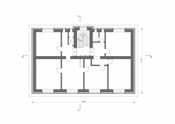 Rekonstrukce fasád Městského úřadu Odolena Voda, půdorys 2NP, Grulich architekti