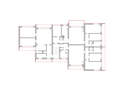 Rekonstrukce bytu a bytového domu Nový Svet, ARCHITEKTI mikulaj & mikulajová - Půdorys typického podlaží bytového domu