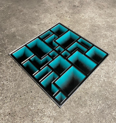 Dílo francouzského umělce Blackdoors. V Plzni představí svoji netradiční techniku skládání obrazu z různobarevných dlaždic