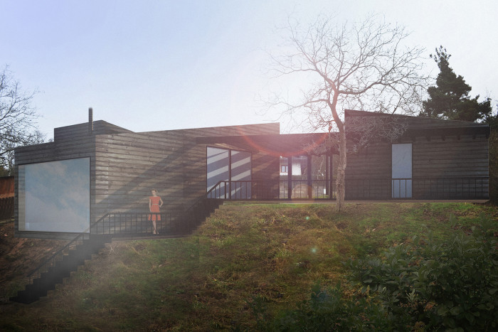 Víkendový dům nad lomem, BLOK architekti, vizualizace