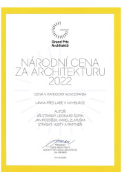 Lávka pro pěší a cyklisty v Nymburce získala cenu Grand Prix architektů v kategorii novostavba.