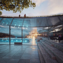 Vizualizace městských Riegrových lázní na Praze 2 od studia Petr Janda / brainwork - iniciační studie