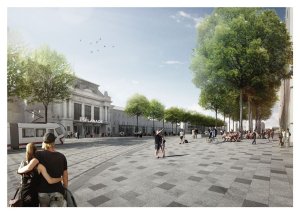 Budoucnost centra Brna, 2. místo: consequence forma, pohled na přednádražní prostor – foto