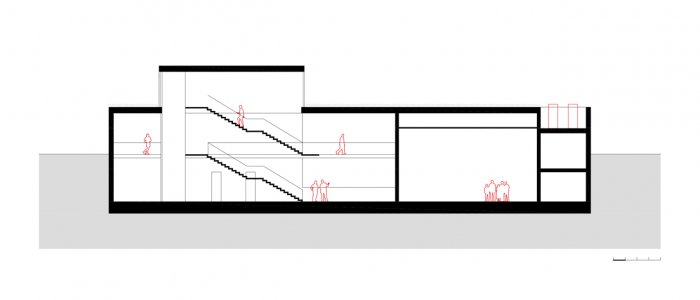 ARCHTEAM, Centrum obnovy památek 20. století, řez podélný – foto