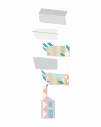 Malý dům s monumentální sprchou v Amarante, fala atelier, koncept