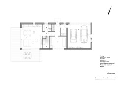 Půdorys 1.NP (Rodinný dům v Radotíně, System Recovery Architects)