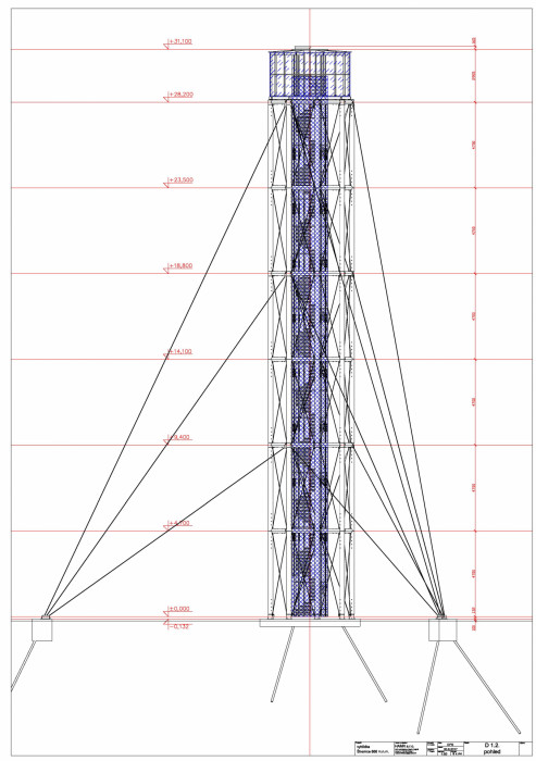 Rozhledna Kraličák, Huť architektury Martin Rajniš, výkresy