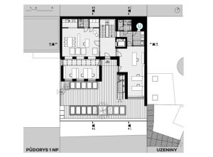 Bývalá Výrobna uzenin v Nuslích, Atelier Hoffman, půdorys 1NP