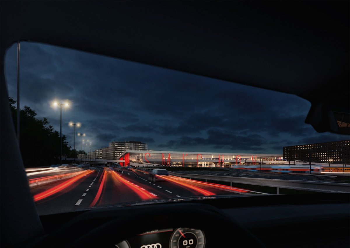 Dopravní terminál Smíchov, A69 architekti. Vizualizace: DOUSEK-ZÁBORSKÝ