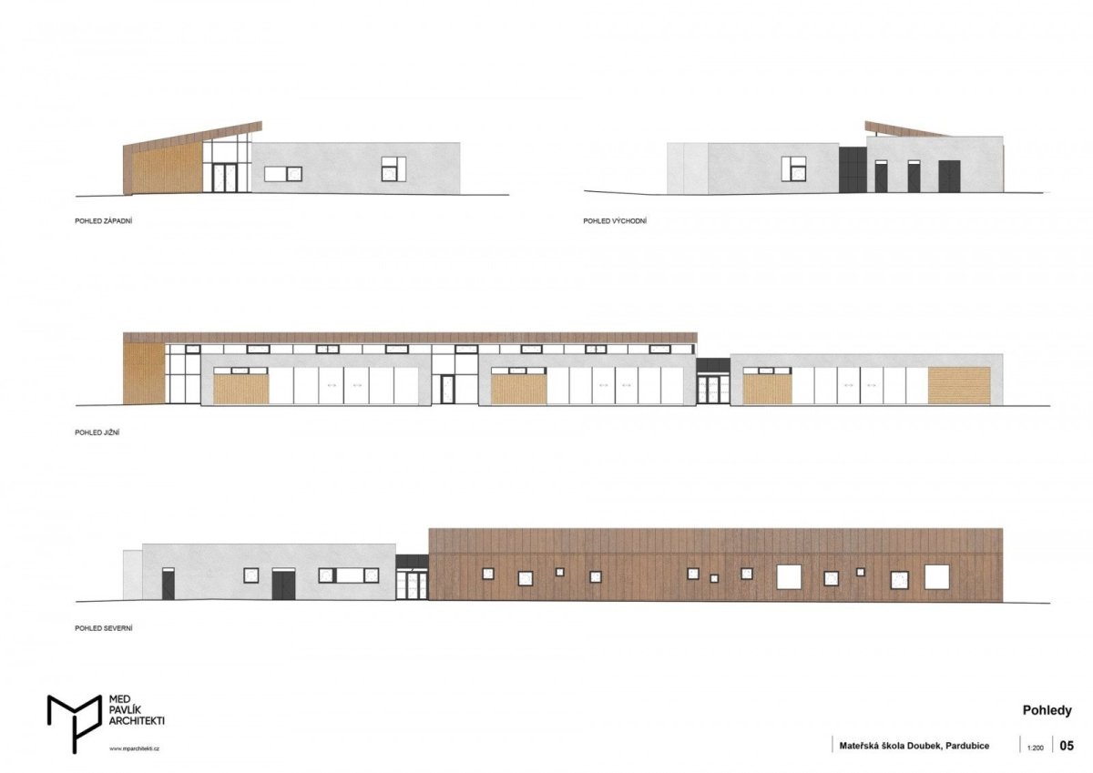 Mateřská škola Doubek v Pardubicích, Med Pavlík architekti: Pohledy