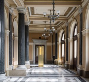 Interiéry předsálí České filharmonie v Rudolfinu, Lenka Míková architekti / Lenka Míková