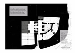Jiří Lukáš, Centrum Jablonného v Podještědí, kostel/knihovna, půdorys 1. PP – foto