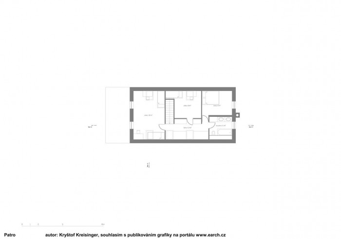 Kryštof Kreisinger, rodinný dům v ulici Nad Školou, Hořovice - půdorys přízemí