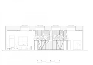 Coffee hub GROUNDS, KOGAA / Alexandra Georgescu, Tomas Kozelsky, Viktor Odstrčilík, Kateřina Baťková, Josef Řehák, Kateřina Čenovská, řez