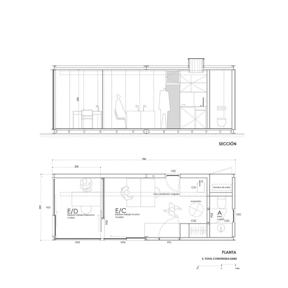 Chatka pro home-office, delavegacanolasso, výkresy