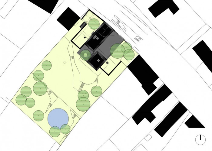 Rodinný dům Přílepy, situace, Chládek architekti