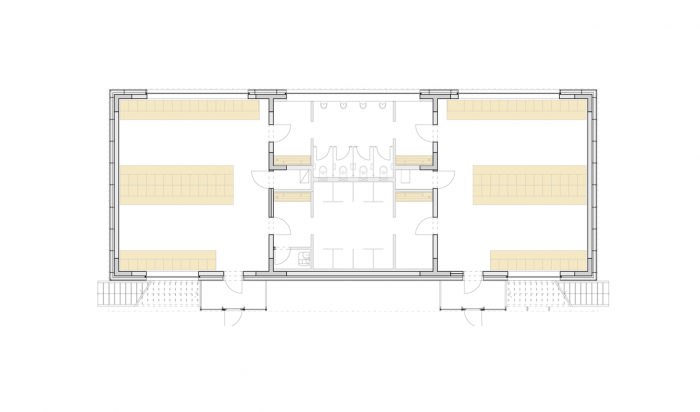 IXA, Šatny Wikov, půdorys 1. NP – foto