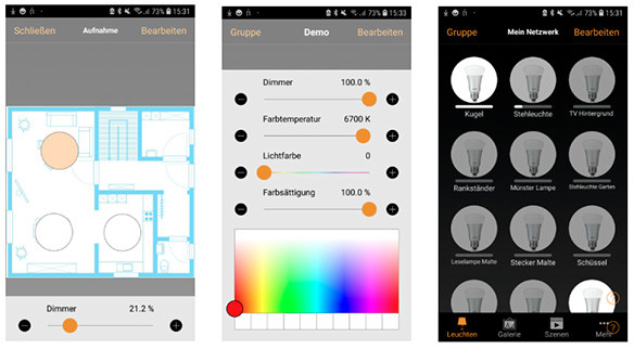 Náhlade na aplikaci Casambi.