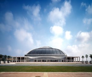 Hlavní sportovní hala Letních olympijských her v Barceloně 1992, Arata Isozaki & Associates, 1983-1990 © Hisao Suzuki